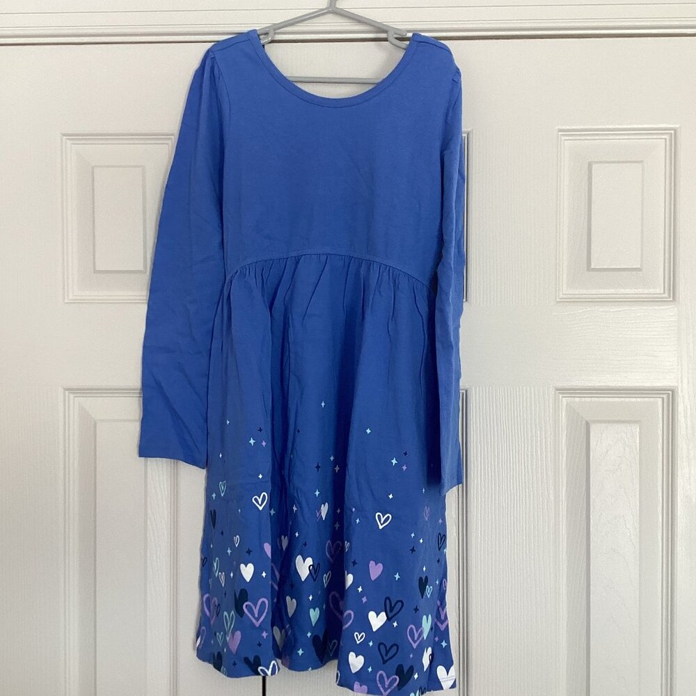 NWOT Lands End Jersey Dress with Heart Hem Size M
